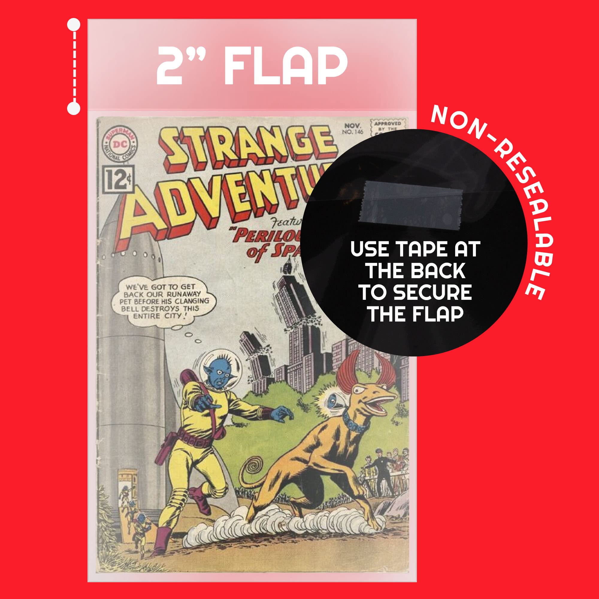 Evoretro Comic-Büchertaschen und -tafeln – Silberne Age Comic-Buchaufbewahrung mit 24 Pt Comic-Rückwand für Comic-Buch-Set (je 100 Stück)