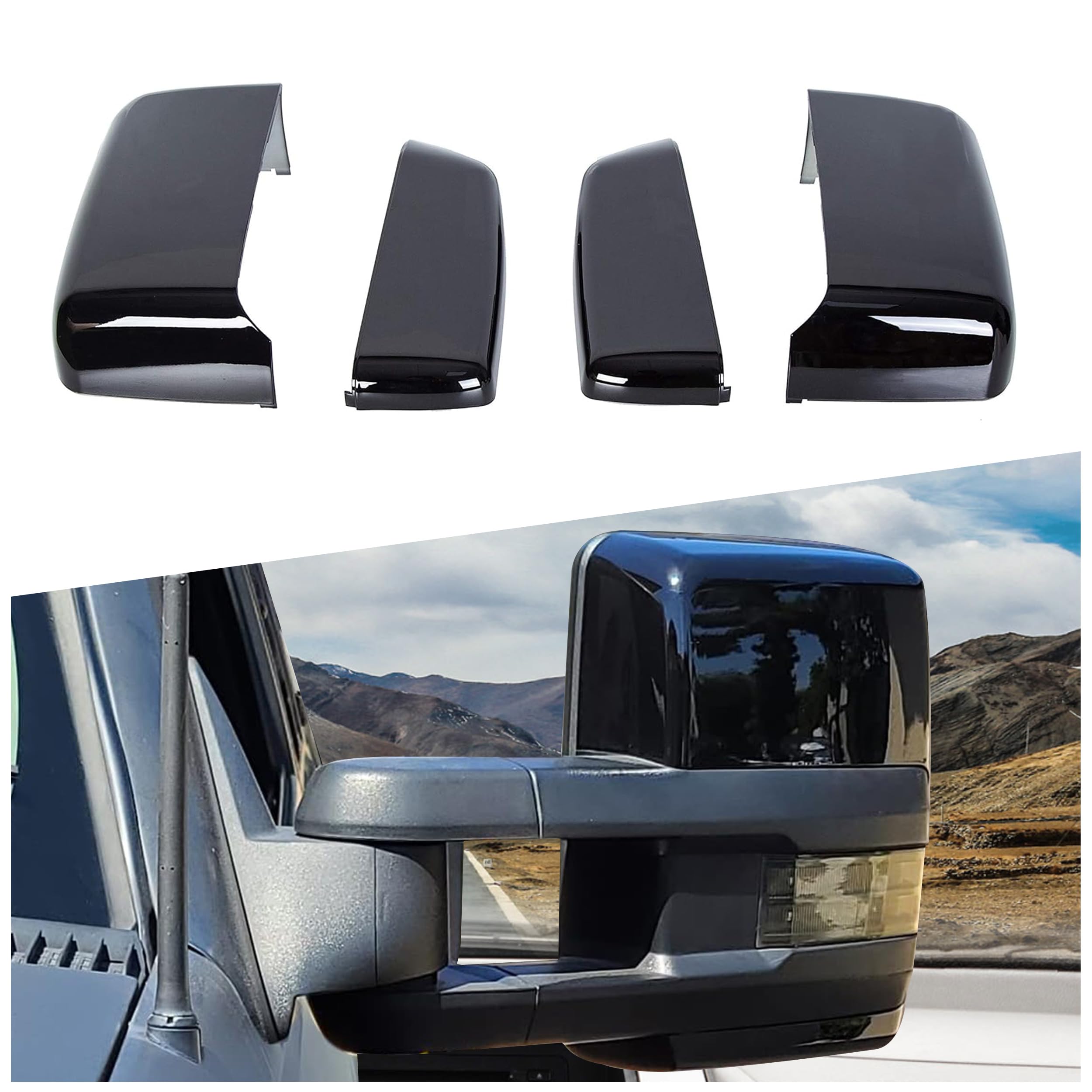 Truck Covers For Chevy Silverado 401273 - Chrome Mirror Covers - Fits Chevy Silverado, GMC Sierra 2500/3500 W/ Towing Mirror, W/o Turn Signal Mirror Cap - Foto 3