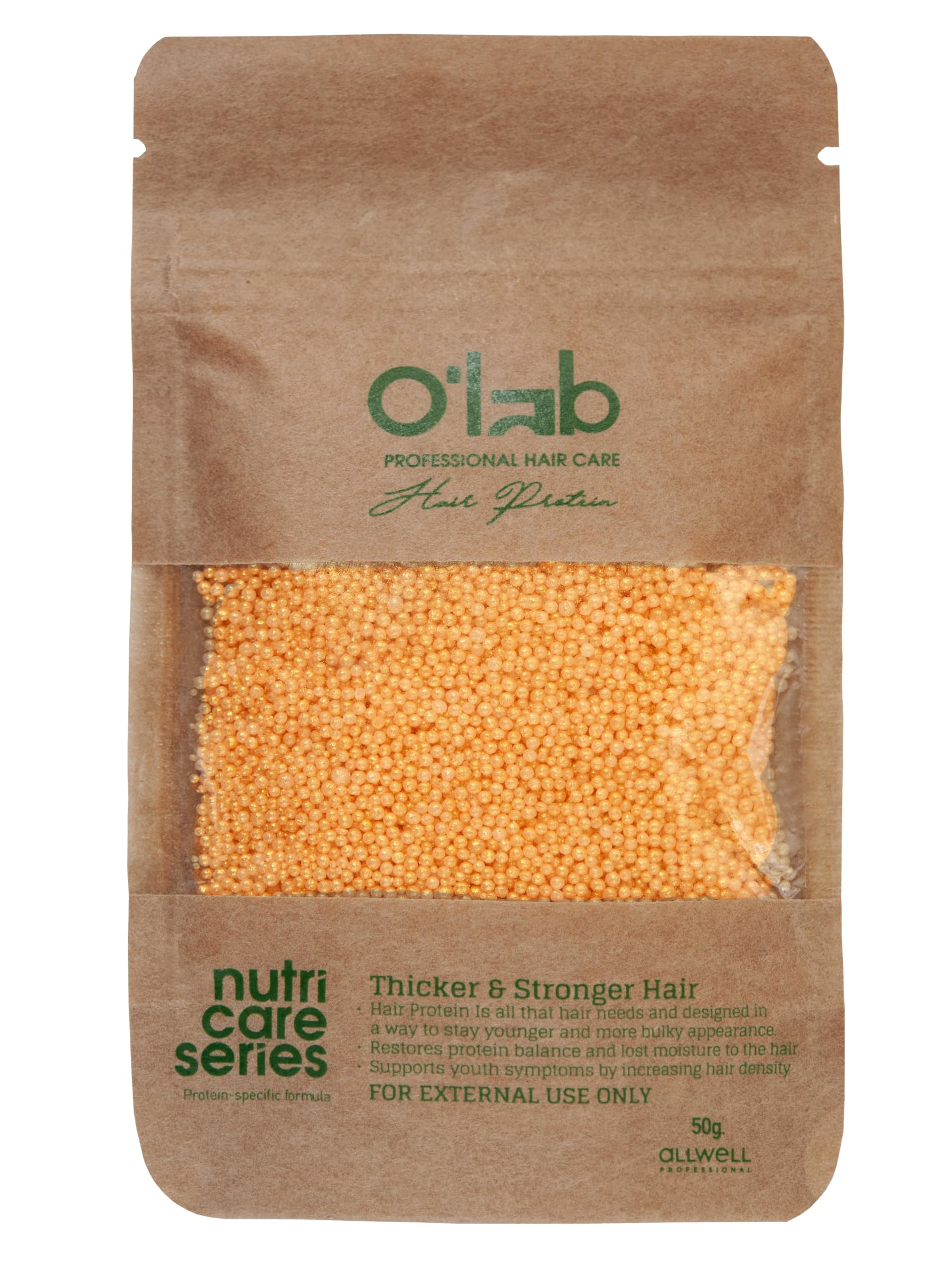 O'lab Protein-Based Hair Care Powder 50 g | Restorative, Volumising and Anti-Damage Protein for Coloured Hair