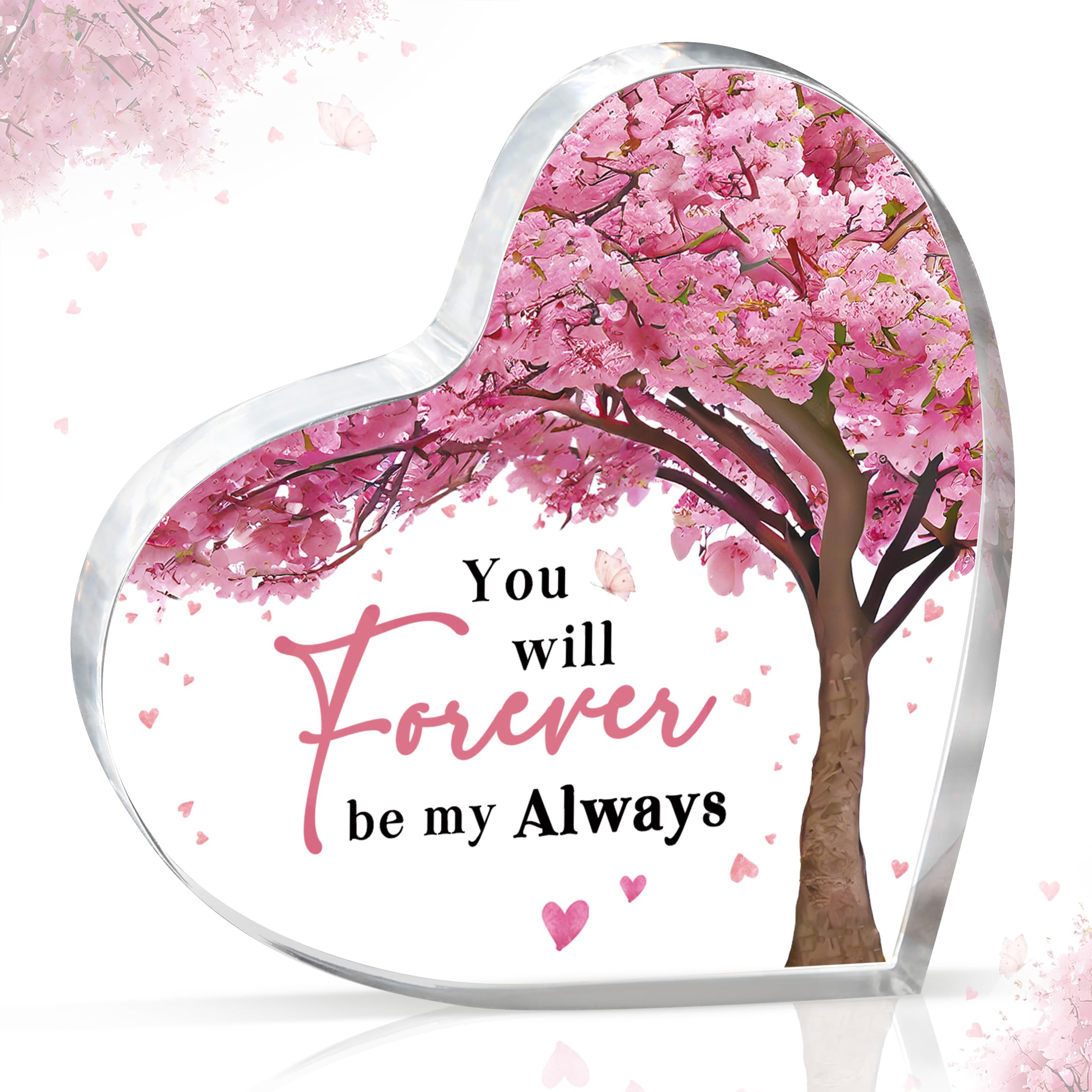 Christmas Anniversary Romantic Gifts for Her, Gifts for Girlfriend - Heart Shaped Acrylic Plaque, Exquisite I Love You Gifts for Her, Girlfriend Birthday Presents