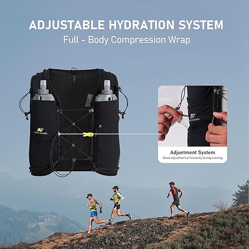 Miniatura 2 de N NEVO RHINO Running Hydration Vest with 1.5L Water Bladder & Dual 500ml Soft Flask for Men Women,Adjustable Lightweight 5L Water Backpack for