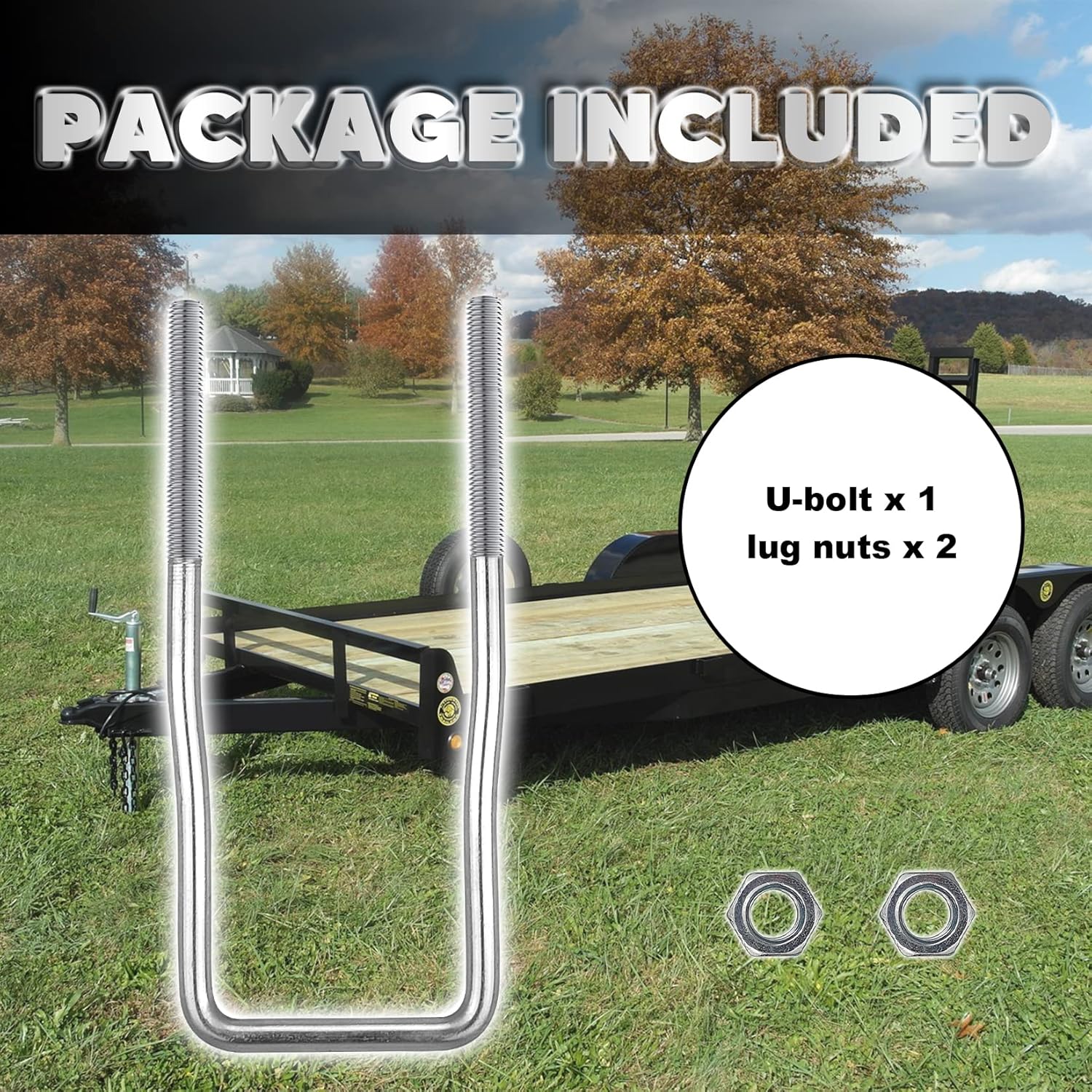 VONLX U-Bolt Spare Tire Carrier Holder Bracket for Trailer Side Mount 4 or 5 Lug Zinc Plated fit Ski Boat, Fishing Boat or Sailboat Trailer : Automotive