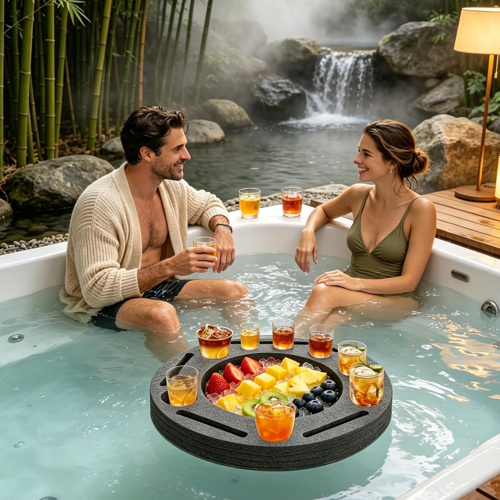 Portavasos Flotante para Piscina Bandeja Portátil para Comida y Copas en | Soporte Flotante de Bebidas de Piscina Para Bañera, , Kayak, Aire Libre, , Lago, Playa Y Natación