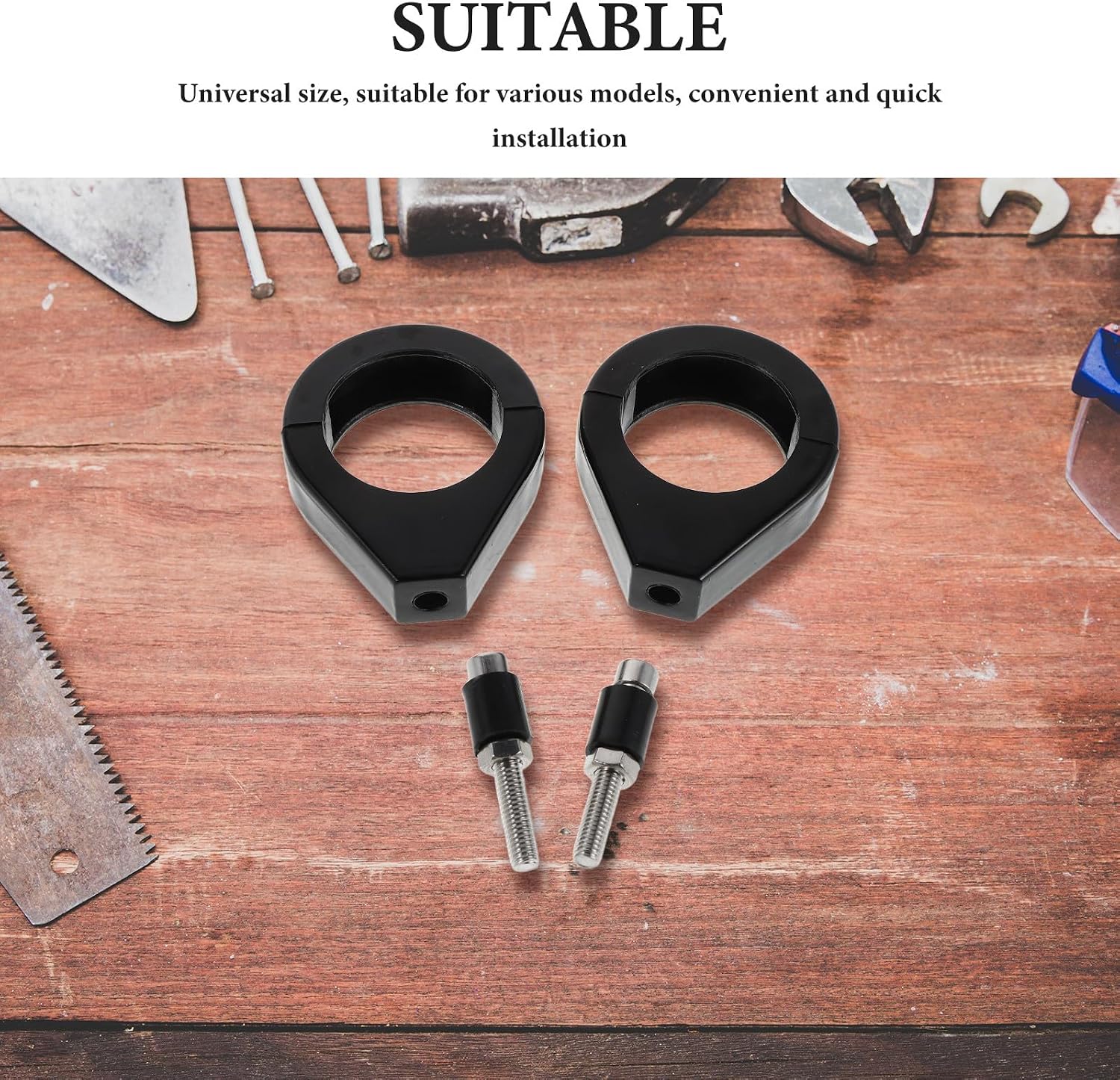 2 Pcs Motorcycle Fork Indicator Brackets: 39MM/1.54" Motorcycle Turn Signal Mount Brackets - Front Fork Light Indicator Clamp for DIY Upgrades