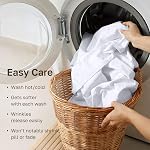 600-Thread-Count 100% Cotton Sheets Bright White King Size, 4-Piece Extra Long-staple Combed Cotton Best-Bedding Sheet Set For Bed, Breathable, Soft & Silky Sateen Weave Fits Mattress 41cm Deep Pocket