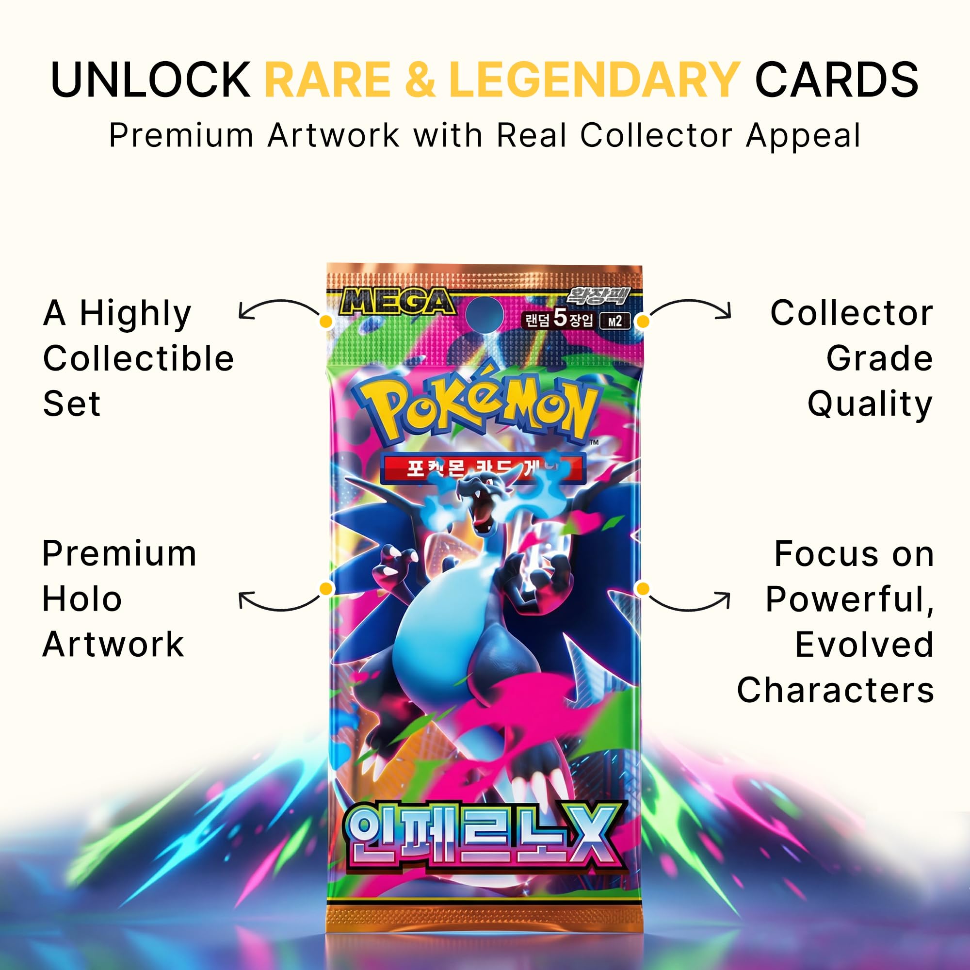 Pokemon TCG Mega Inferno X.M2 Fiamme fantasmali coreane Booster Box | Carte Pokémon coreane | Serie Mega Evolution | 30 buste booster (5 carte per confezione) | Titan Authenticated