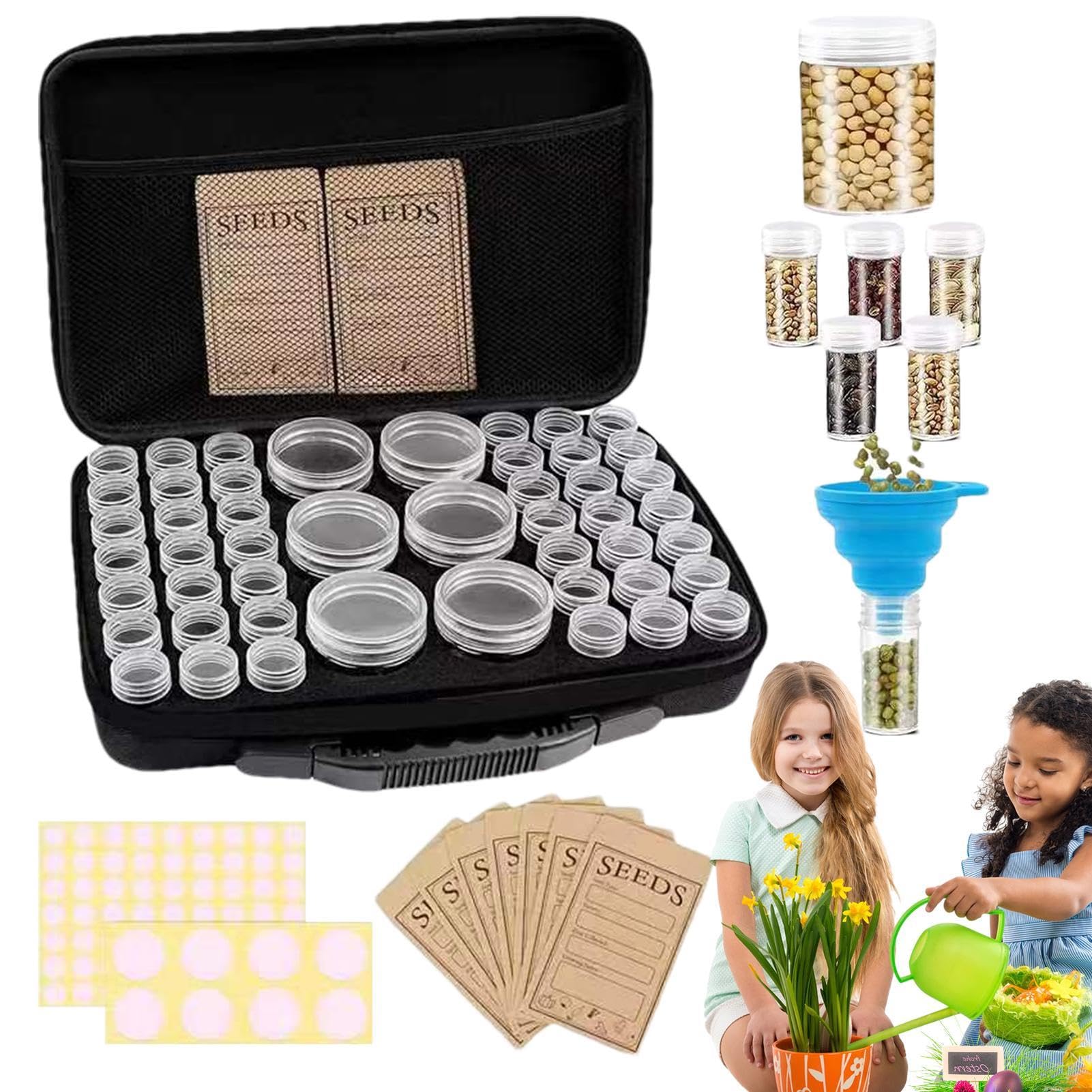 Organiseur de graines robuste, boîte de rangement pour graines, boîte de rangement à 48 emplacements, organiseur de paquets de graines avec couvercle, bac de rangement multifonction pour jardin