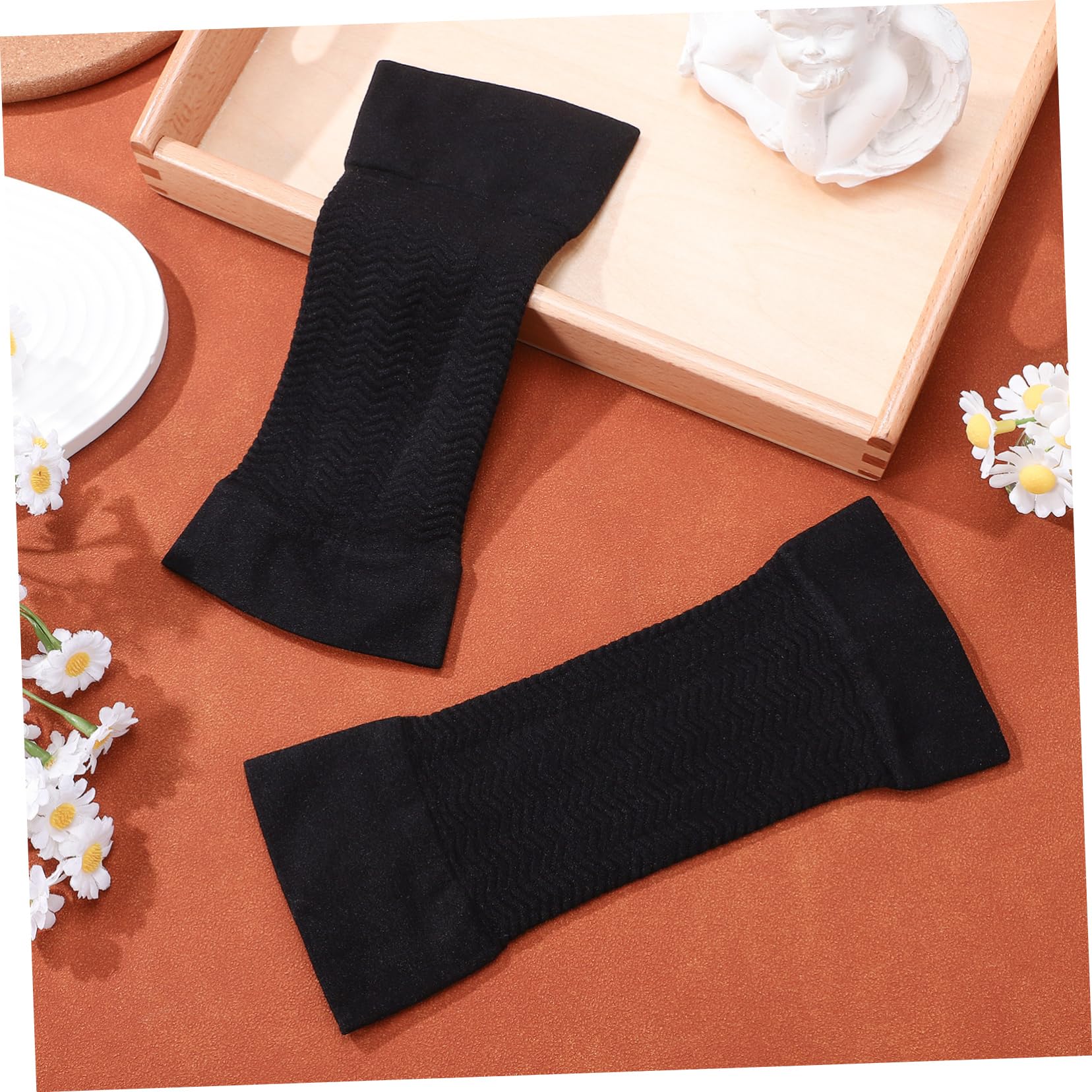 Manchons de Compression Bras 1 Paire Noir Acrylique