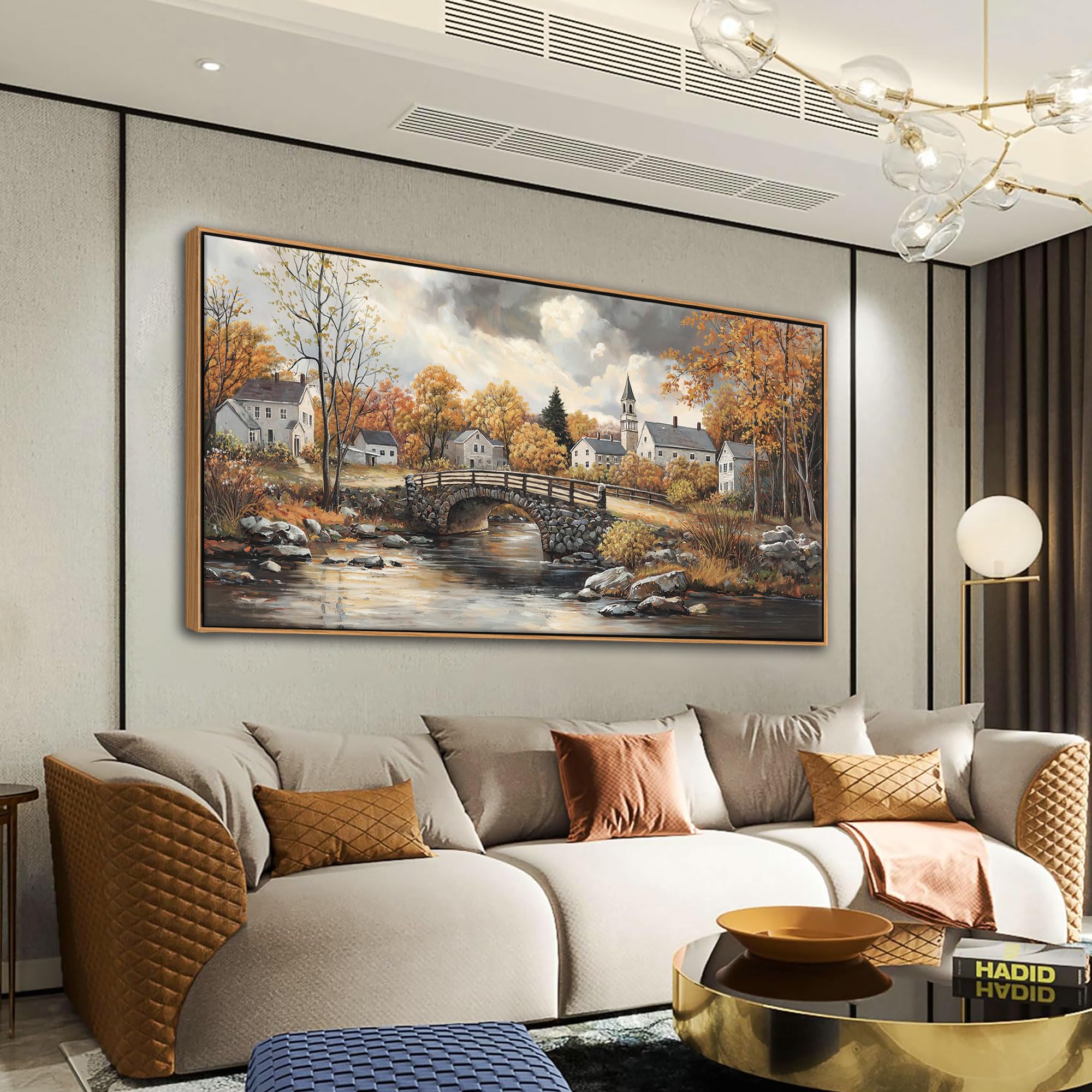 Amazon.com: Canvas Wall Art for Living Room - Bridge Paintings