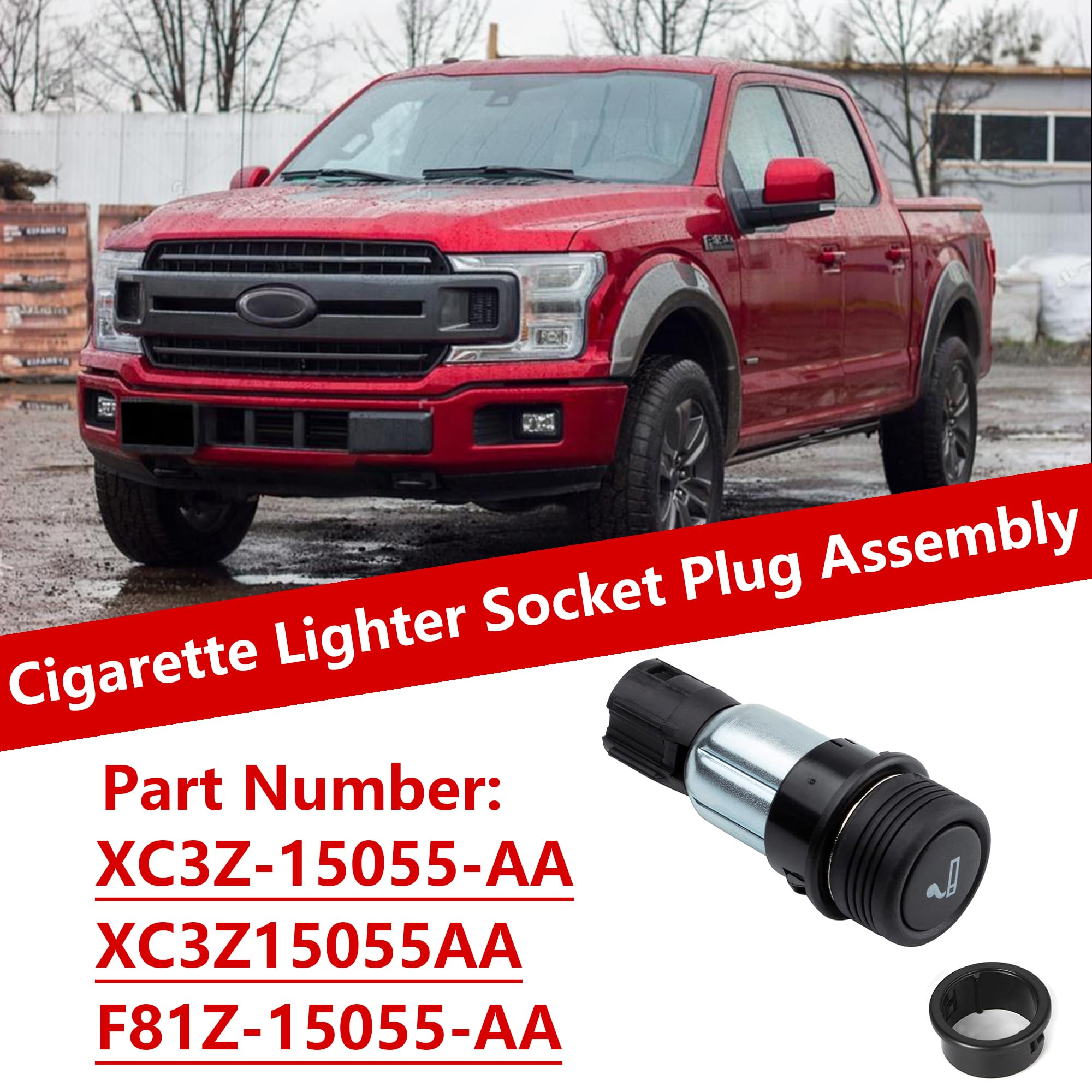 Amazon.com: Cigarette Lighter Socket Plug Assembly 12V 120W for Ford F-150  1999-2005,2007-2019,2021-2023 for Ford Mustang 1999-2019 Replace  XC3Z-15055-AA : Automotive