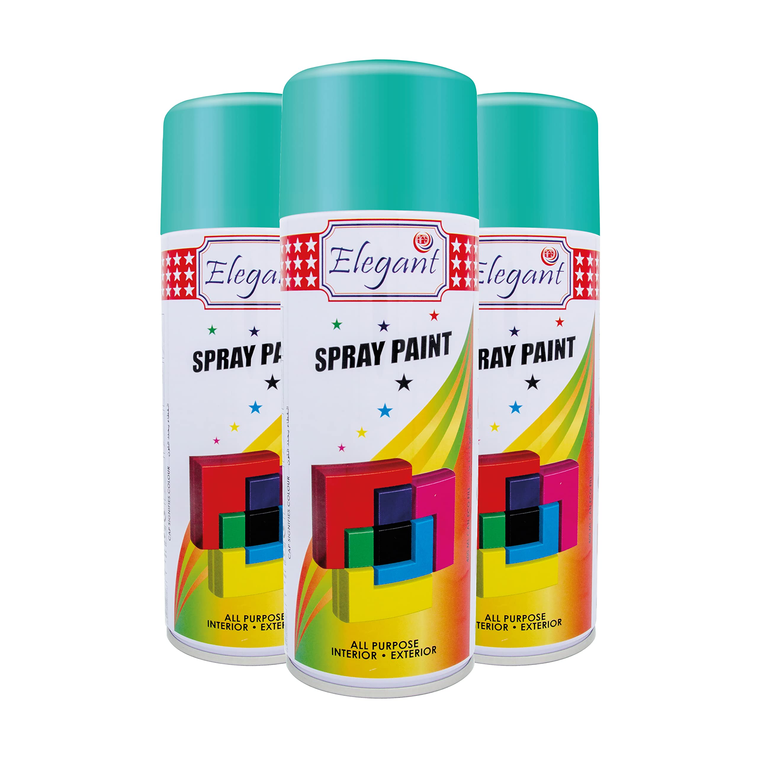 Elegant Multipurpose SPRAY PAINT – Light GREEN – 400ML – PACK OF 3, 3-Pack (400ML x 3 Pcs) – Fast Drying DIY Paint – All Weather Resistance – Interior And Exterior Acrylic Paint