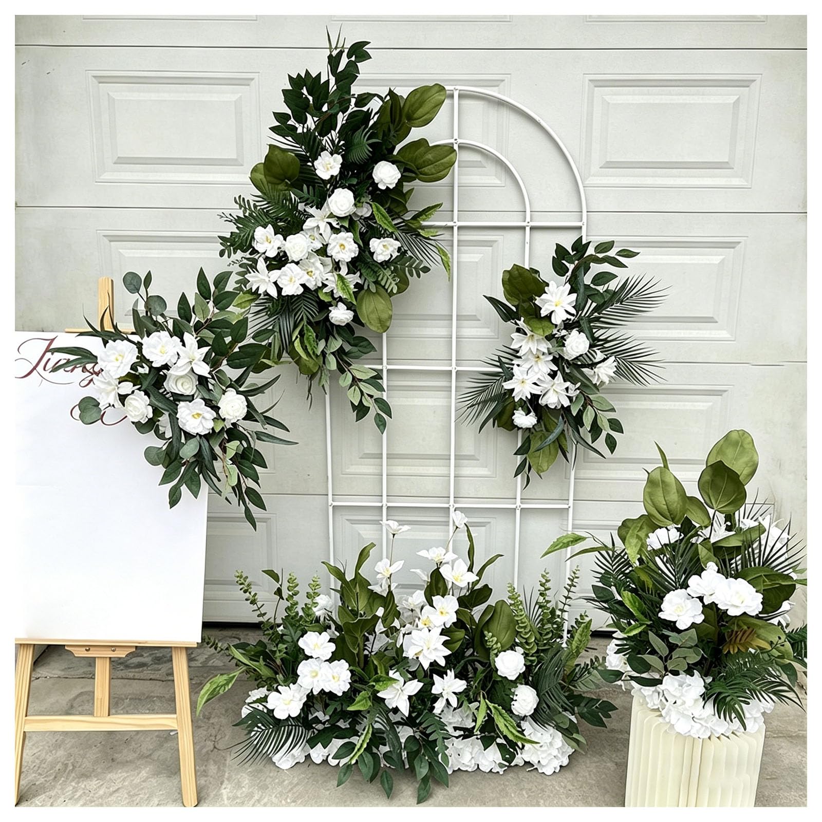 Reusable Fake Flowers Silk Wedding Decor Wedding Aisle Flowers, Multiple Styles Artificial Flowers, For Bridal Room, Hotel Lobby, Window Display, Engagement Ceremony, Garden (Size:5-piece set,Color:D)