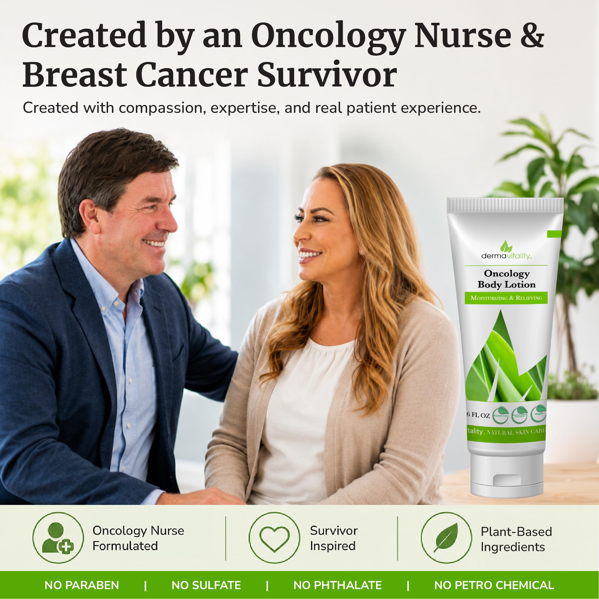 UltimateVitality Loción para pacientes de quimioterapia-Loción hidratante orgánica natural, sin parabenos ni ftalatos para pieles sensibles e irritadas durante el tratamiento de quimioterapia-6 onzas
