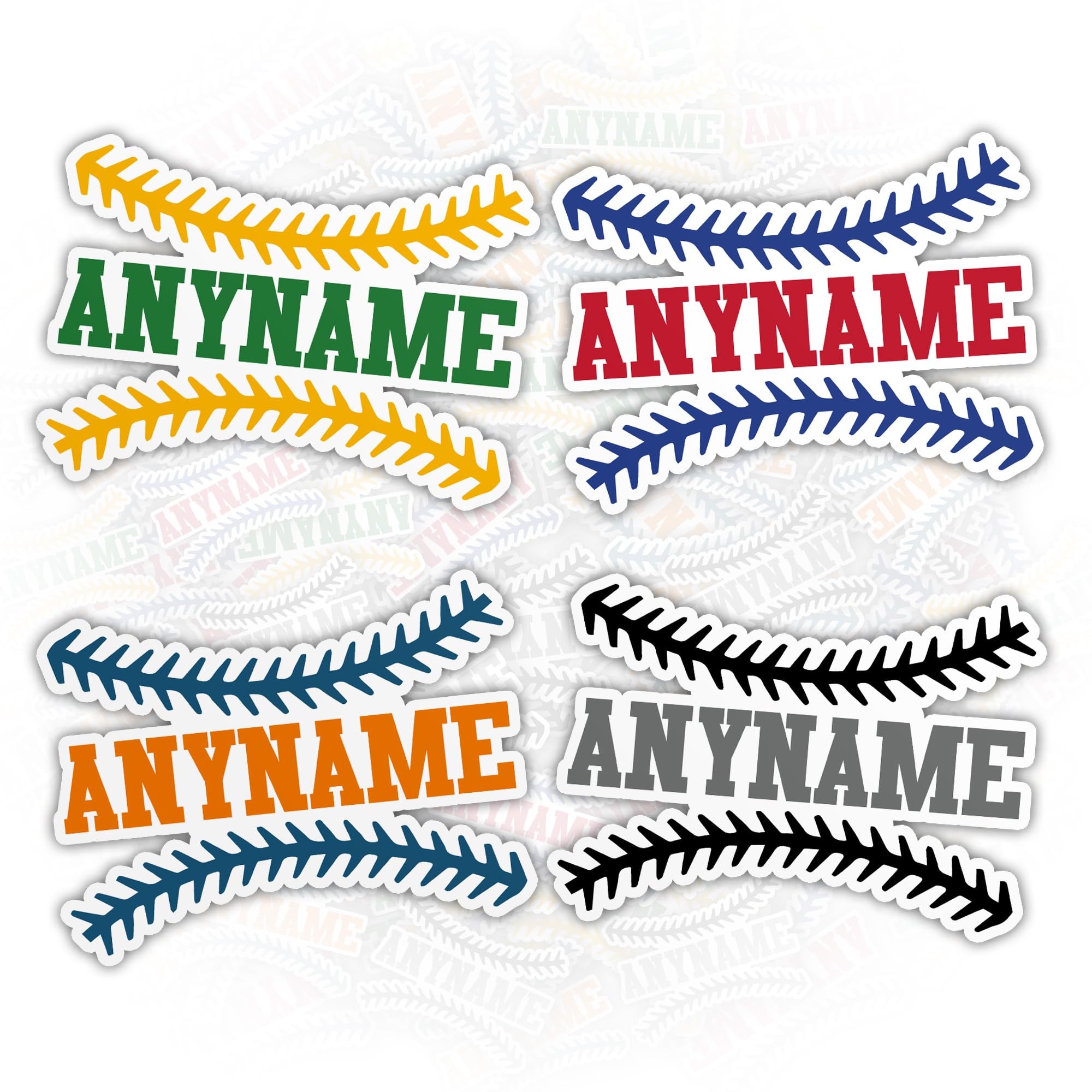 Custom Sports Name Sticker Personalized Softball Baseball Helmet Name Stickers Team Copy Waterproof Die-Cut Vinyl Laptop, Water Bottle Sticker, Funny Car Birthday Gifts for Her Him