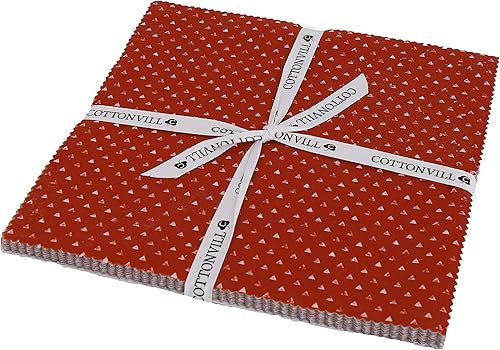 COTTONVILL EMANON - Tela de algodón con estampado de triángulo de puntos (10 pulgadas, triángulo circular de puntos en D)