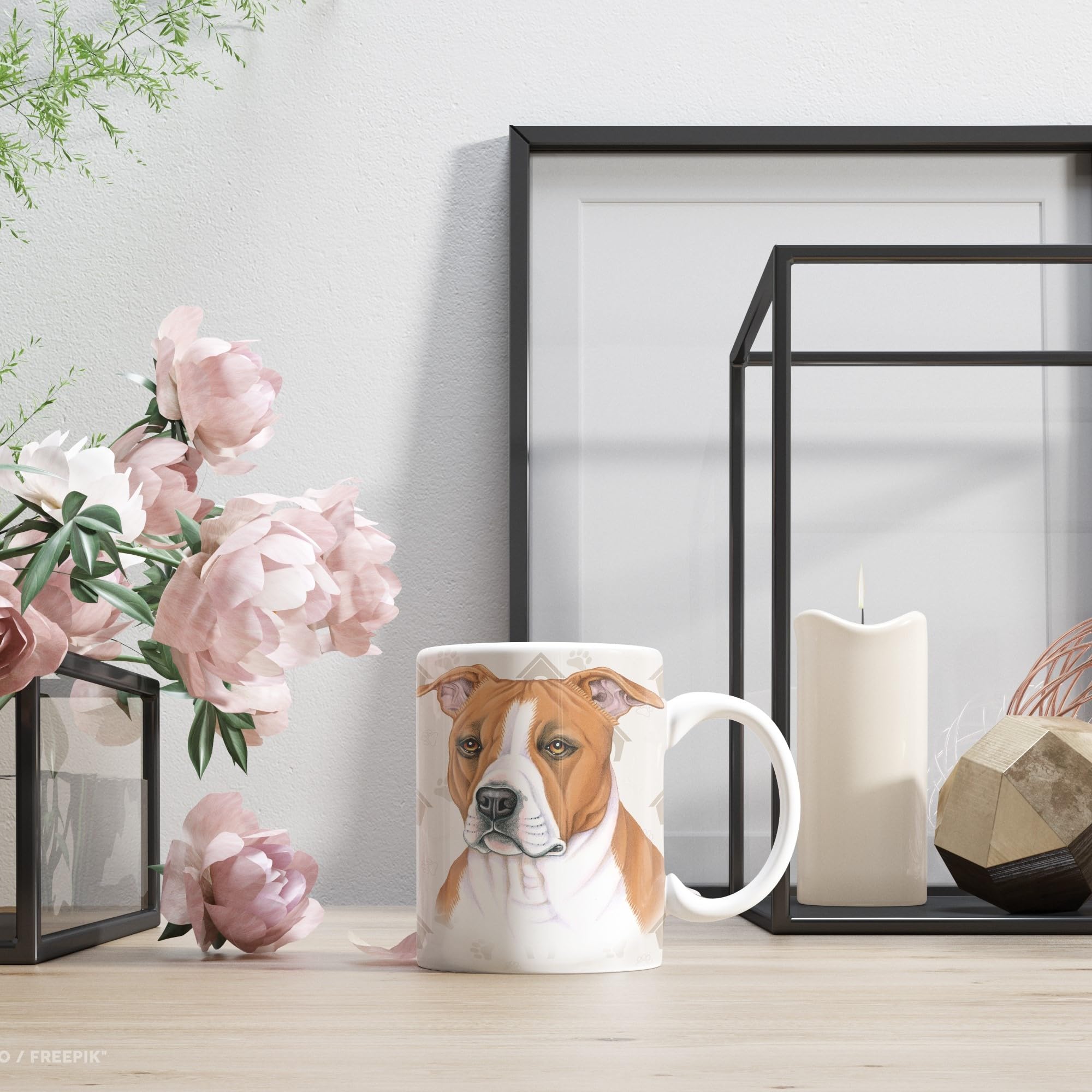 power gift AMERICAN STAFF (A) Tasse A Café Ou Pour Le The. Tasses Avec Motif De Chien et Chat. Votre Animal Prefrere –Parfait Pour Les Amoureux des Animaux. Mug En Céramique