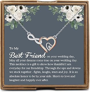 OKEYCH BestFriend Gift to Bride, To My Best Friend On Her Wedding Day Necklace, Bride Gift From Maid of Honor, Wedding Present