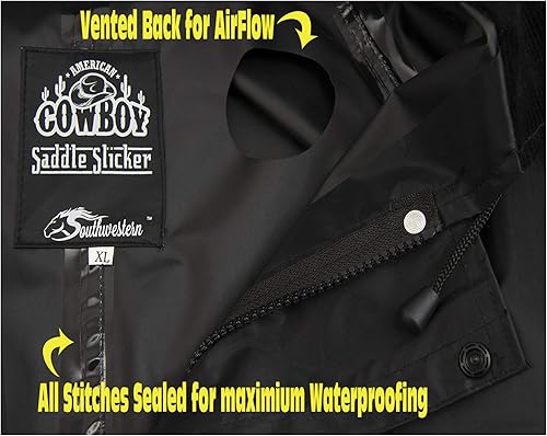 Vista 4 de American Cowboy - Abrigo de lluvia para sillín (100% impermeable, longitud completa, unisex)