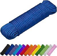 Vista 22 de TECEUM Cuerda – 90 pies x 1/4 pulgada (7mm) – Verde Ejército – Cuerda Utilitaria Versátil y Resistente – Acampada, Artesanía, Asta de Bandera