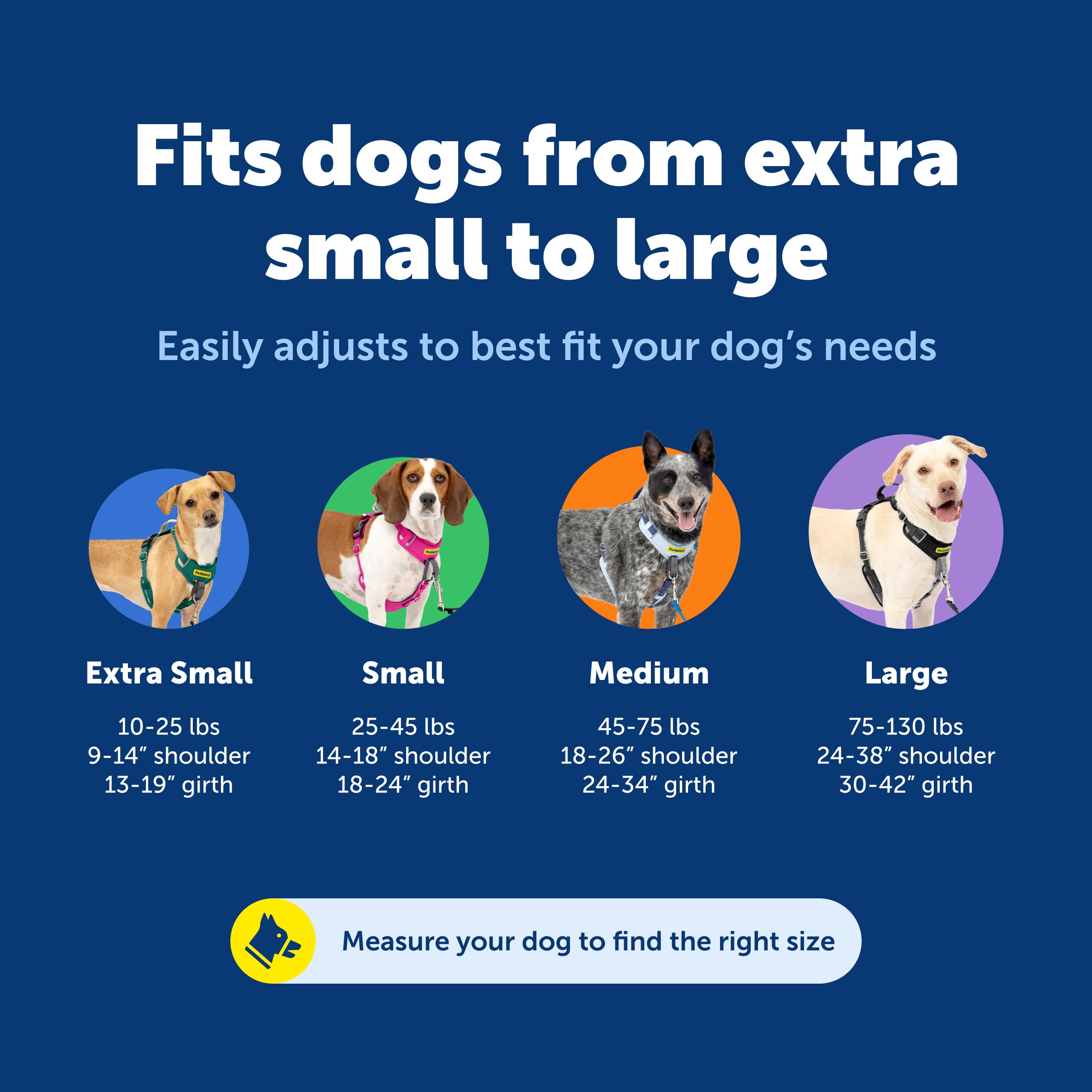 PetSafe Easy Walk - Pettorina per cani comoda e anti-tiro, per migliorare la camminata, design imbottito su tutto il corpo, tessuto resistente, vestibilità regolabile in 5 punti, guinzaglio per