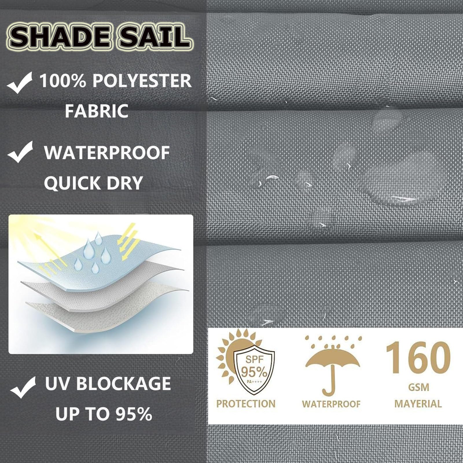 Hiseng Voile d'Ombrage Imperméable Triangle équilatéral, Voiles d'Ombrage pour Patio Toile Ombrage Exterieur avec Oeillets Corde 95% de Protection UV Toile Solaire Jardin (Rouge Brique,5x5x5m)