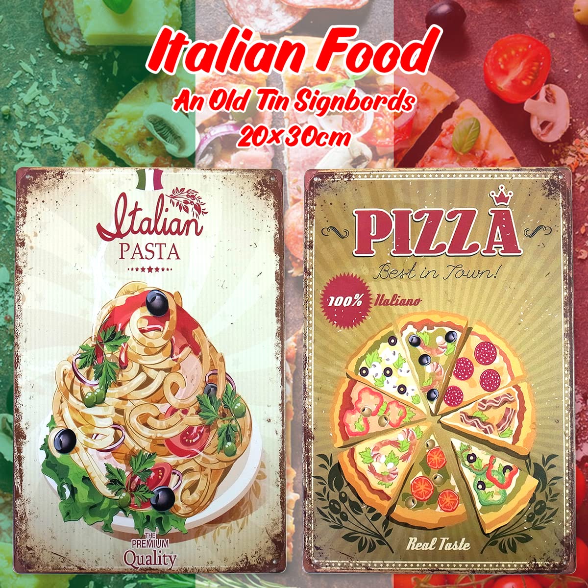 イタリア パラジャンパーズ PJS ブリキ サインボード 看板 店舗 什器 Amazon.co.jp: パスタ ブリキ看板 20cm×30cm イタリア料理 イタリアン