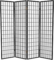 Vista 25 de Red Lantern Pantalla Shoji de 6 pies de alto, color nogal, 3 paneles