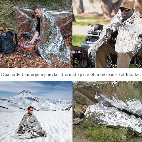 Miniatura 5 de Paquete de 6 películas grandes de Mylar reflectantes plateadas, 51 x 82 pulgadas, alta reflectancia, mantiene el calor, aumenta eficazmente el