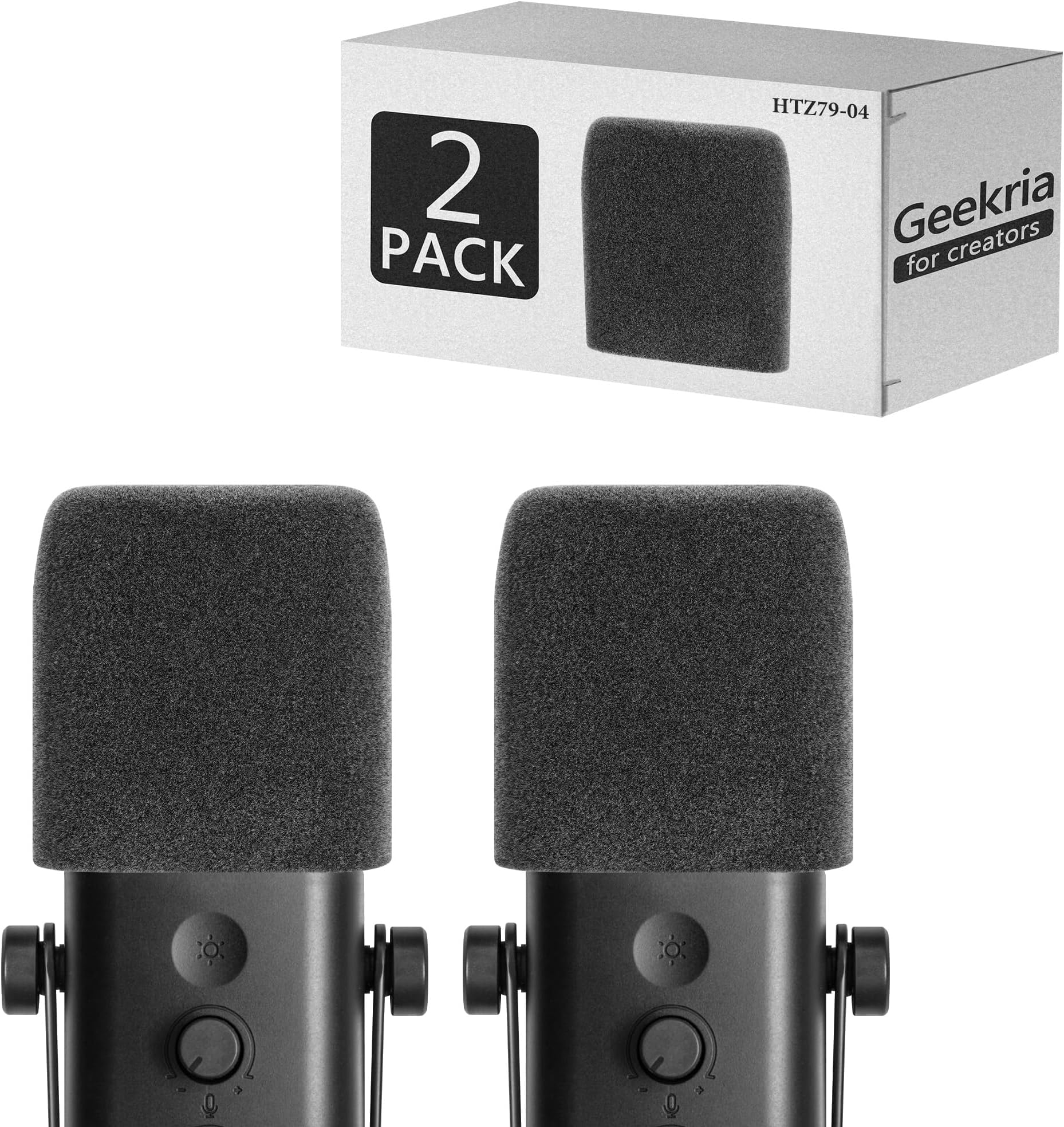 Microphone Windscreen for Creators FIFINE AmpliGame AM8 Pop Guard Microphone Cover Microphone Windscreen Microphone Sponge Foam Filter (Grey / 2 Pack)