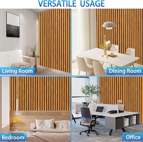 Miniatura 6 de Paneles de pared acústicos 3D con detalles de acabado de madera, paquete de 4 paneles absorbentes de sonido para estudio, oficina, sala de estar,