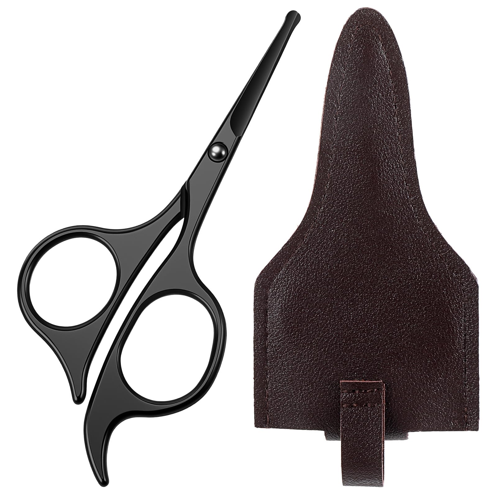 Amabro 4.7-inch Small Nose Hair Scissors, Stainless Steel Scissor with Rounded Tips Curved Safety Precision Grooming for Trimming Details Facial Hair Eyebrow Beard Mustache Men Women, Travel Safe-image-24