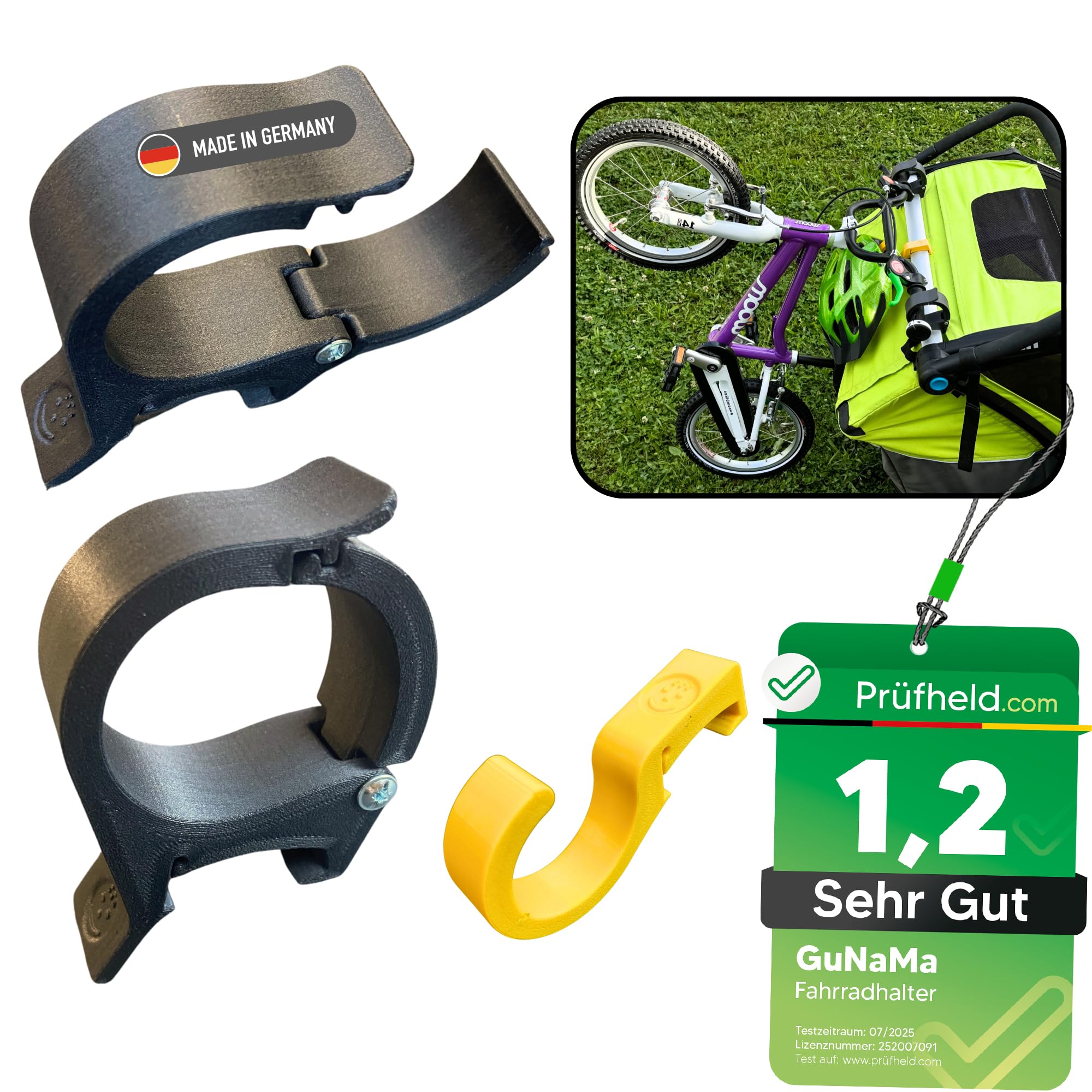 GuNaMa Laufrad & Kinder Fahrrad Halterung für Thule Chariot ab 2017 Sport Cross Cab Lite 2, Kinderwagen, Halter für Thule Fahrradanhänger, Fahrradhalter, Zubehör, Fahrradträger, Fahrradhalterung