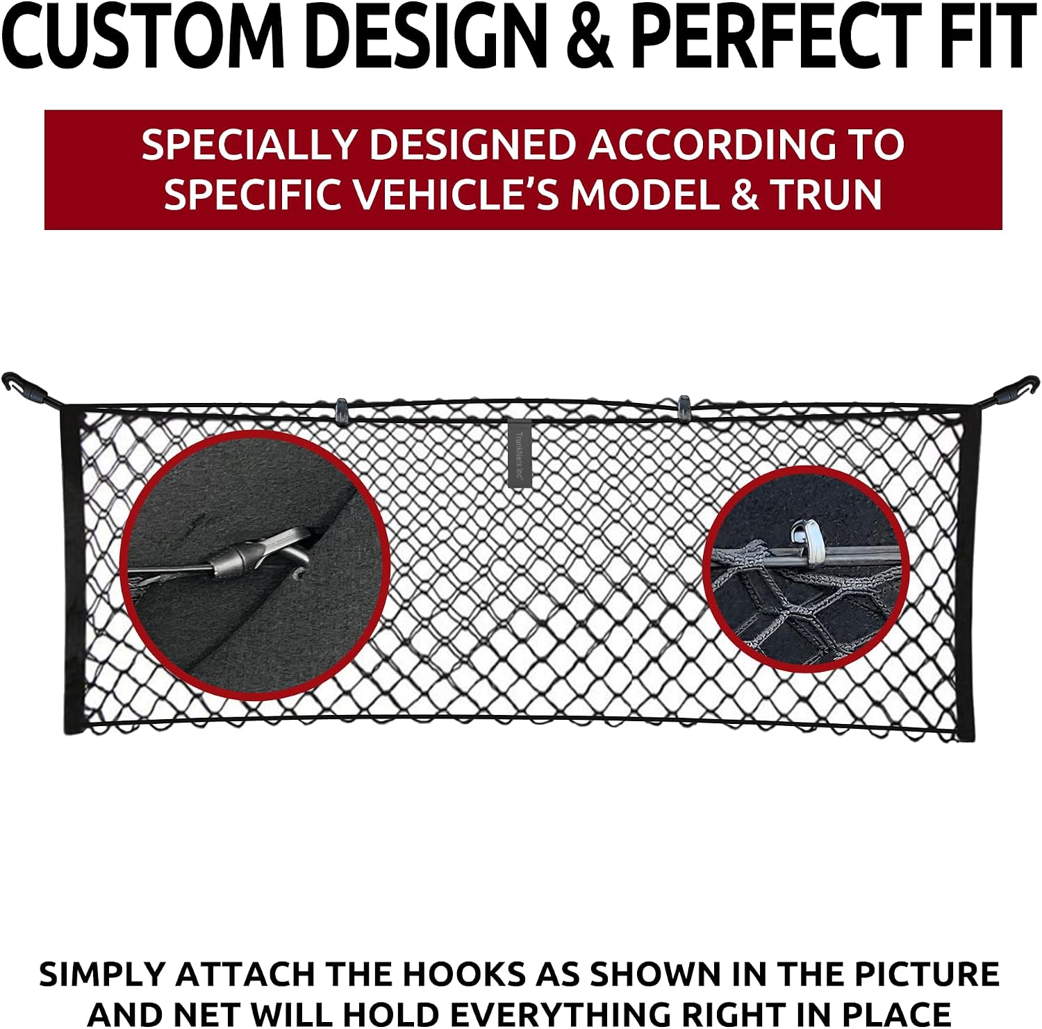 Rear Seat Envelope Style Automotive Elastic Trunk Mesh Cargo Net for Honda Civic 2022-2025 - Premium Trunk Organizer and Storage - Luggage Net for Hatchback - Car Organizer for Honda Civic