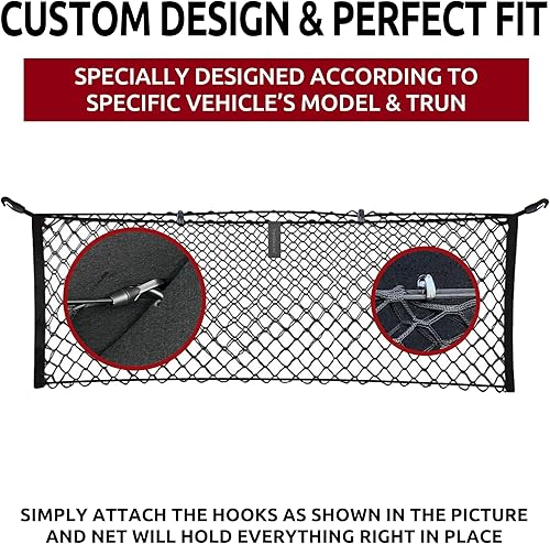 Miniatura 3 de Red de carga elástica para maletero de asiento trasero estilo sobre para Honda Civic 2022-2025 - Organizador y almacenamiento de maletero de alta