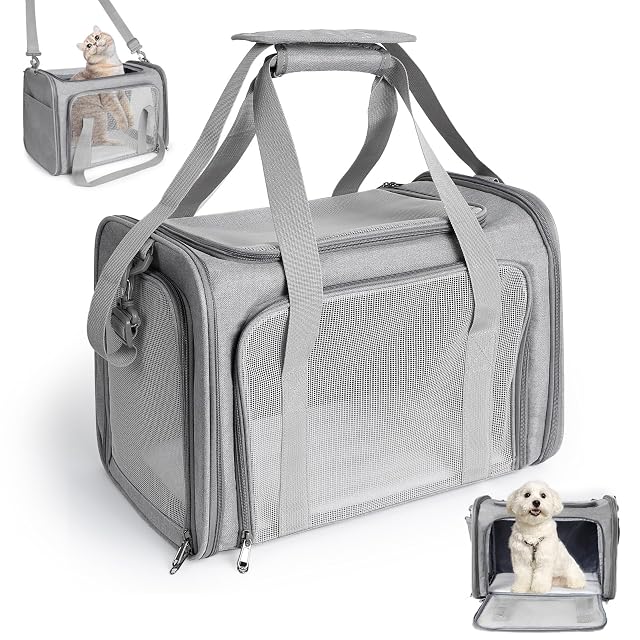 AiQInu Bolsa de Transporte para Perro Gato, Plegable Mochila para Gatos con Correa de Hombro Ajustable