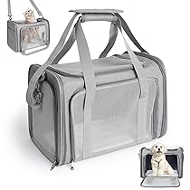 AiQInu Borsa per il trasporto di gatti e cani, pieghevole, con tracolla regolabile, portata 3-6 kg, per cani di piccola taglia, animali domestici in aereo