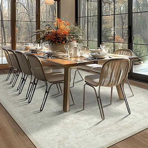 Miniatura 4 de Alfombra de área de 9 x 12 pies para sala de estar alfombras suaves y grandes lavables con parte trasera de goma antideslizante, resistente a las