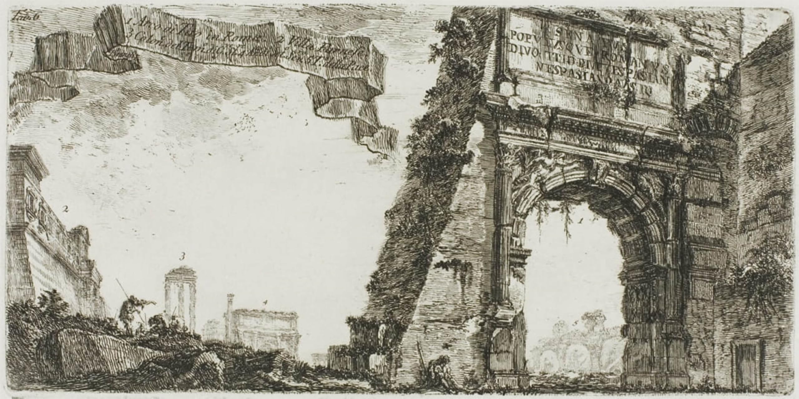 ARTXLXXBN Famous Painting Canvas Artwork Graffiti Print Arch of Titus Villa Farnese Columns of the Temple of Jupiter Stator by Battista Piranesi Portrait Canvas Image for Home Decor 60x90cm