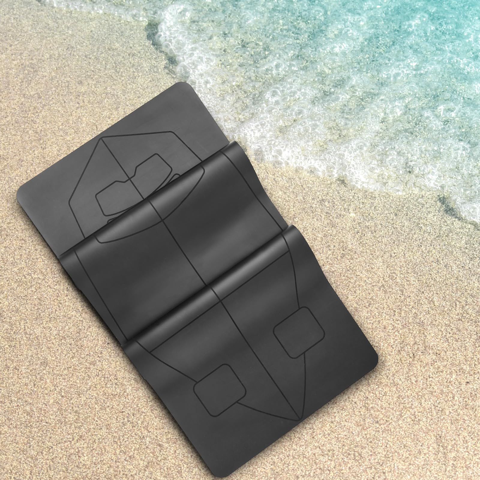 JellyArch Tapis de surf pour pratique pop-up, surf, équilibre, entraînement - 182,9 x 68,6 cm - Très grand tapis de yoga pliable en caoutchouc antidérapant avec sac pour homme et femme - Cadeau de