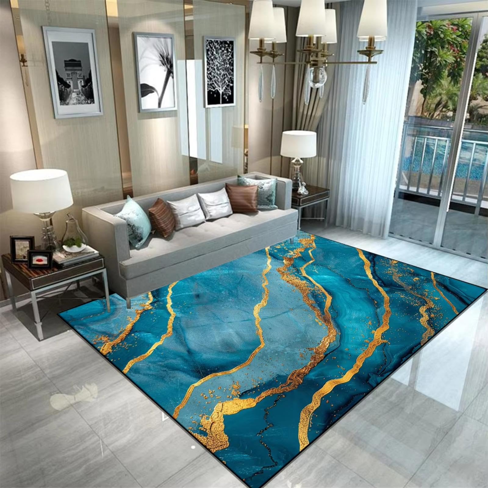 Tapis de salon moderne de style nordique 180x240 cm, textile d'intérieur premium