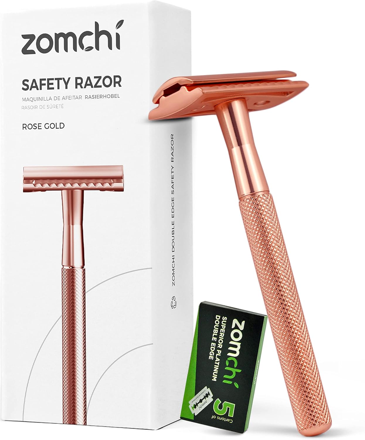 Double Edge Safety Razor for Women, Safety Razor with 5 Blades, Women