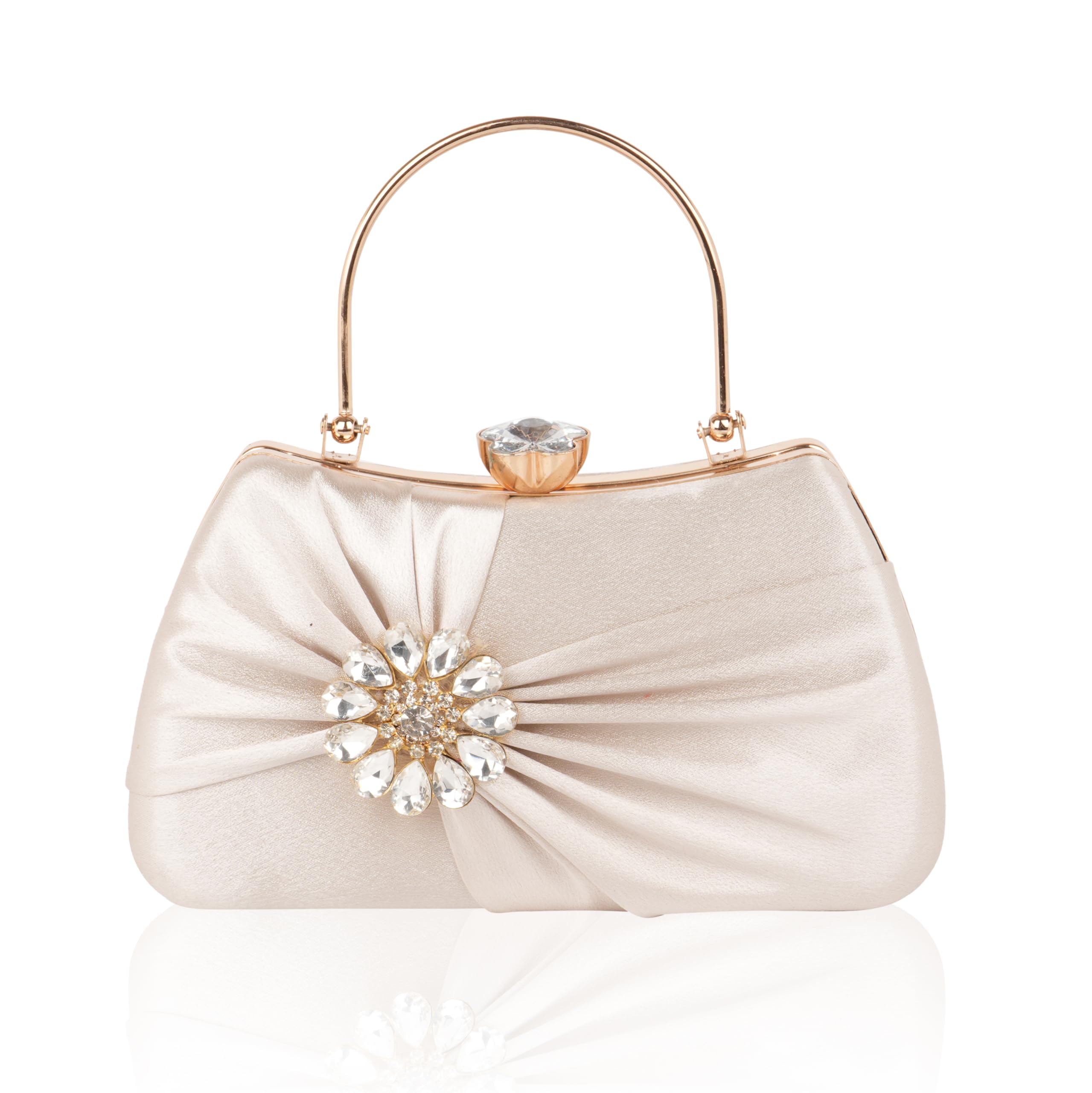 bagnine Clutch Bag for Women | Elegant Evening Party Handheld Purse | Detachable Chain Strap | Crystal Clasp Closure | Stylish Handbag for Wedding, Party, Festive Events & Special Occasions-picture-14