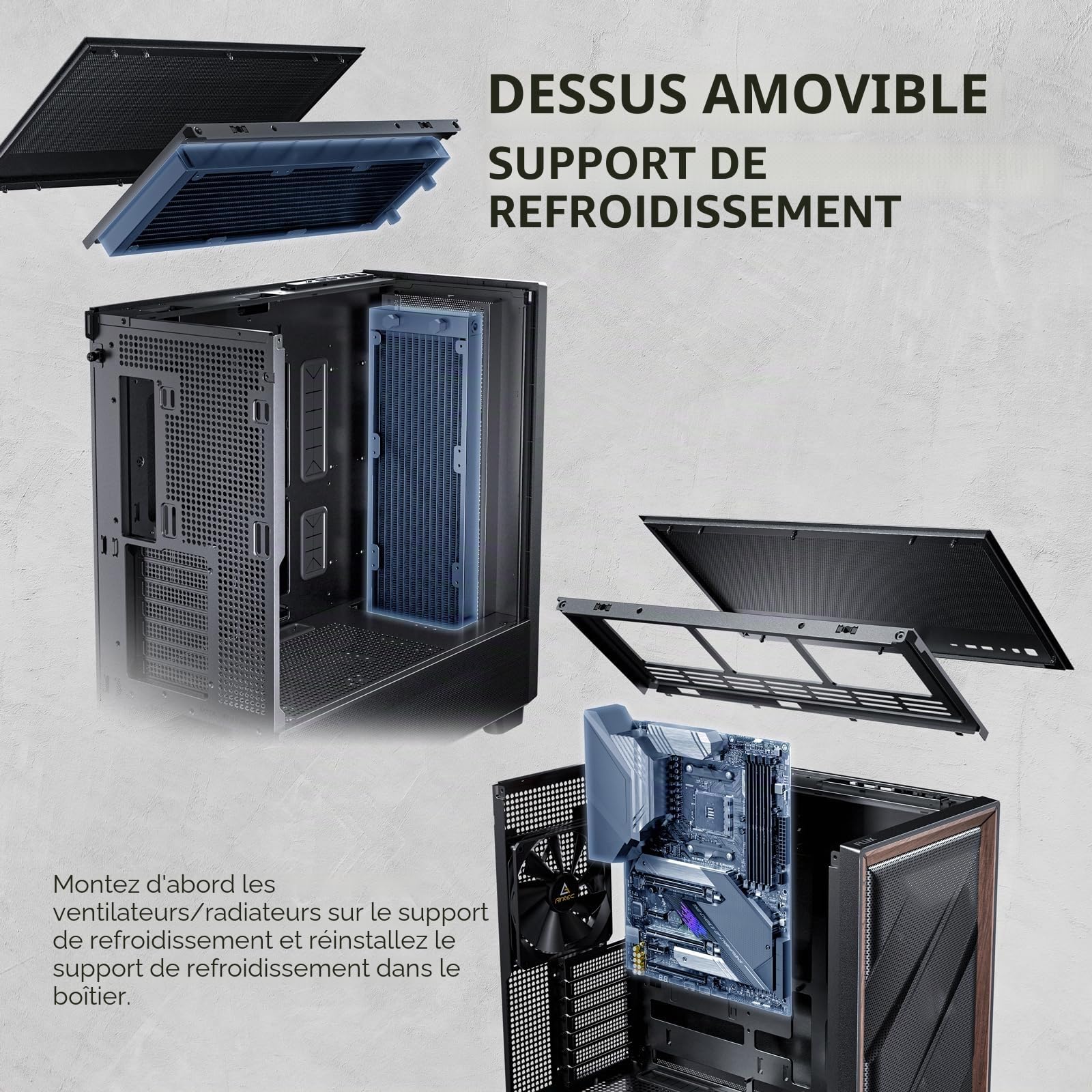ANTEC Flux Boîtier PC Tour midi Gaming ATX, Noir
