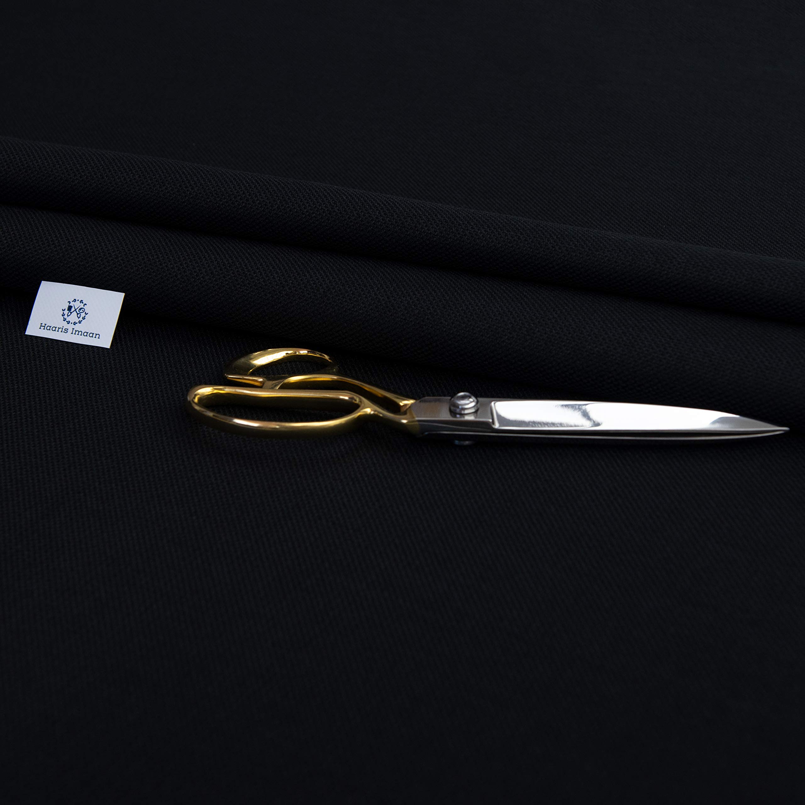 Haaris Imaan Soft Plain Linen Look Upholstery Fabric | Fire Retardant | Fabric by The Per Metre | Curtain, Cushion, Reupholstery, Soft Furnishings, Sofa (Black)