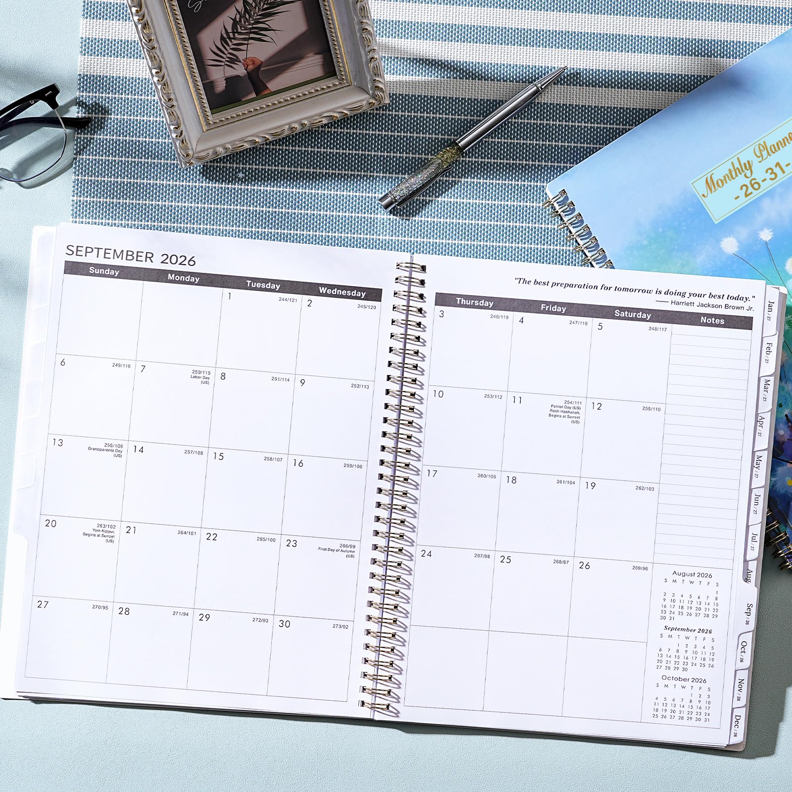 Monatsplaner/Kalender 2026-2031 - 5 Jahre Monatsplaner 2026-2031 von Juli 2026 - Juni 2031, 22,9 x 27,9 cm, Kalender 2026-2031 mit markierten Registerkarten