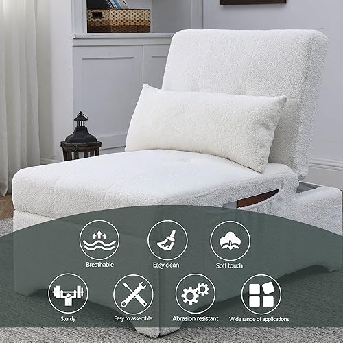 Miniatura 7 de Silla para dormir cama extraíble convertible 4 en 1 sofá otomano plegable multifunción cama extraíble respaldo ajustable silla de cama individual