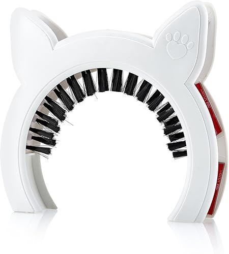Miniatura 3 de Puerta de gato para puerta interior, puertas de mascotas para gatos, puerta de gato oculta bandeja de arena, puerta para gatos con cepillo, se