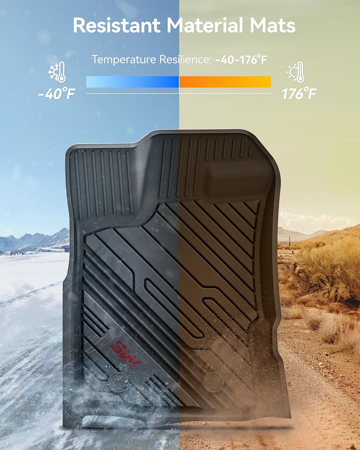 3W Floor Mats Fit for Ford Ranger 2020 2021 2022 2023, TPE All Weather Floor Liner for Ford Ranger Super Crew Cab,1st & 2nd Row Full Set Custom Fit Car Mats Accessories - Image 4