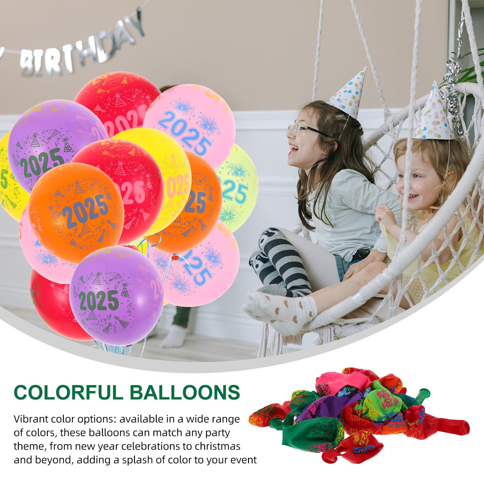 Toyvian 500 Pezzi Palloncini 2025 in Lattice da 12 Pollici per Feste