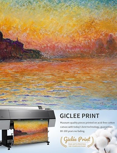 Miniatura 6 de IPIC - Puesta de sol en Venecia por Claude Monet, impresiones giclée que combinan con el marco clásico dorado, arte de pared Monet para decoración